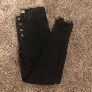Madewell Berkeley button fly raw edge skinny jeans